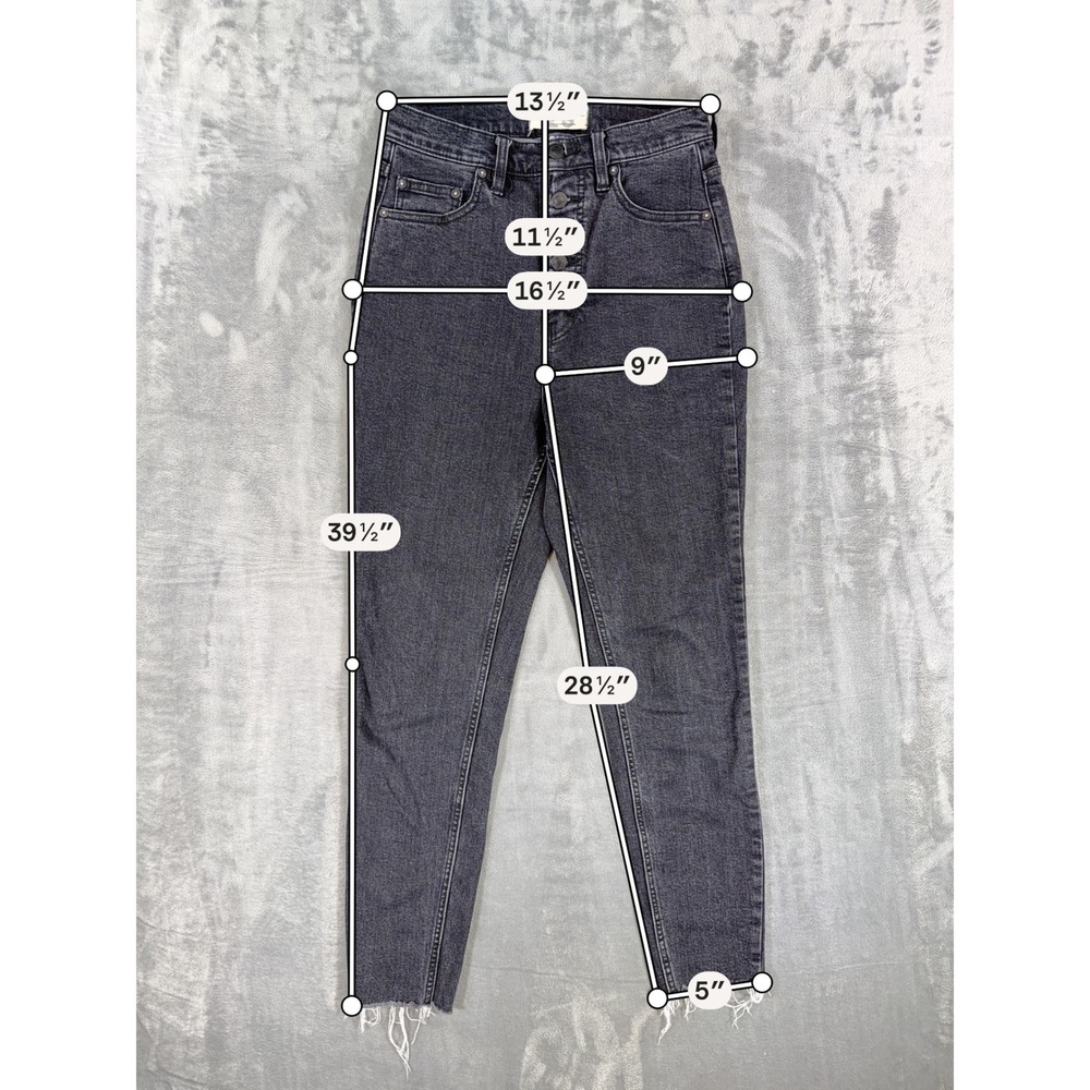 We The‎ Free Free People Skinny Jeans Women's Size 26 Black Button Fly Denim - Picture 6 of 7
